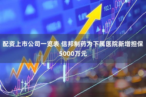 配资上市公司一览表 信邦制药为下属医院新增担保5000万元